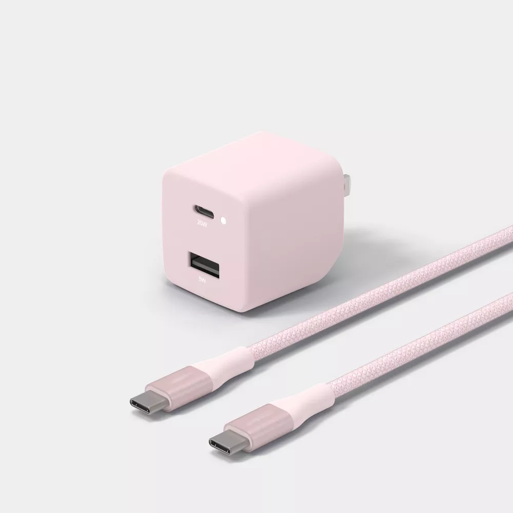 25W Dual-Port Home Charging Kit With 6FT USB-C Cable