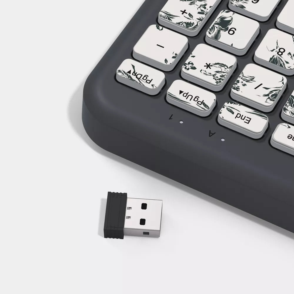 Pattern Decorated Full Size Dual Wireless Membrane Keyboard