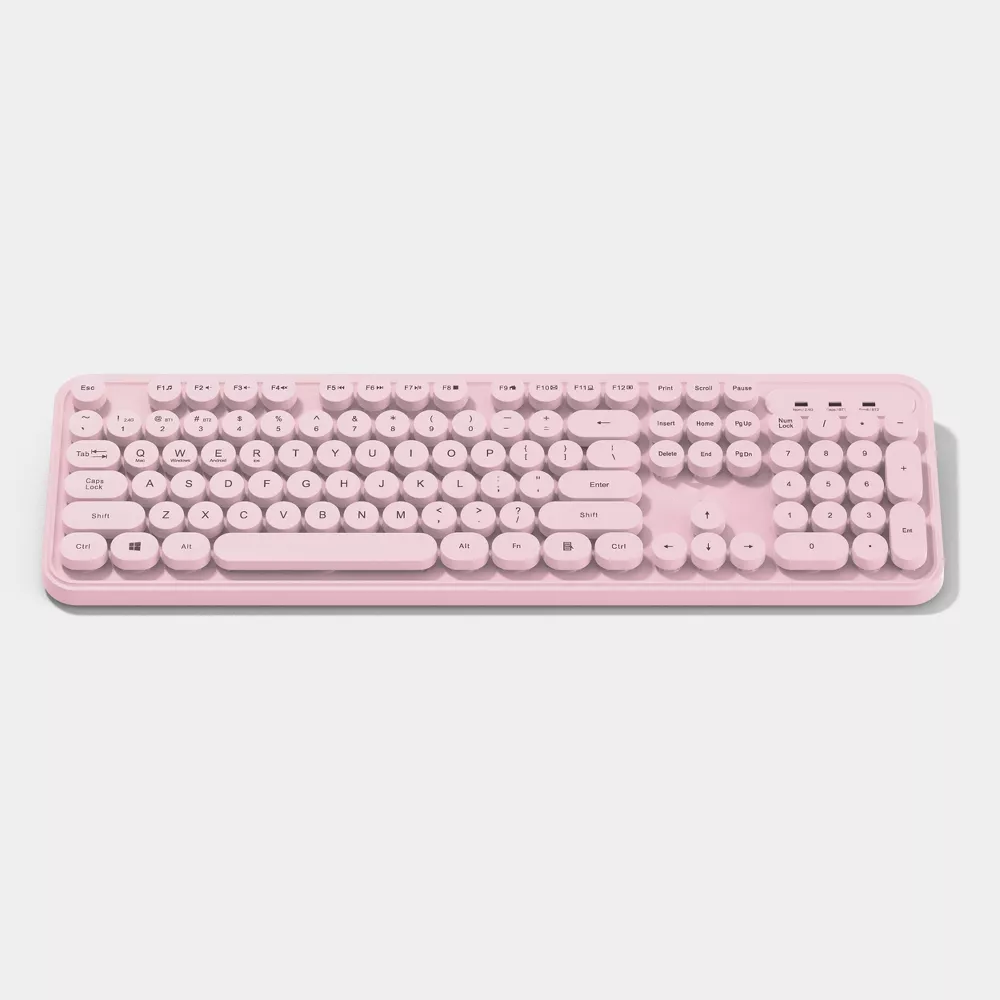 Full Size Round Key Dual Wireless Membrane Keyboard