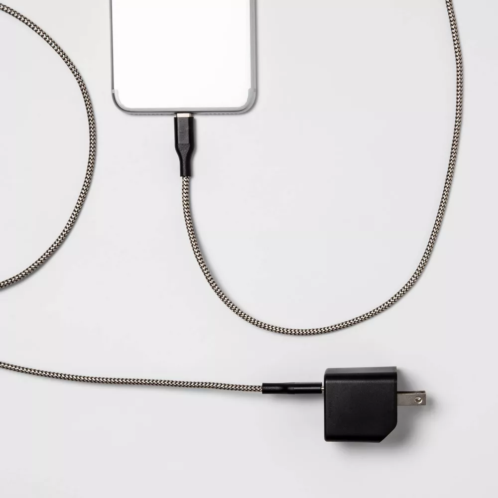 2-Port Wall Charger Kit With Braided USB-C Cable
