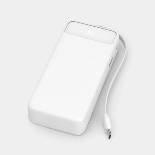 10000mAh 30W Power Bank with Built-In Retractable USB-C Cable