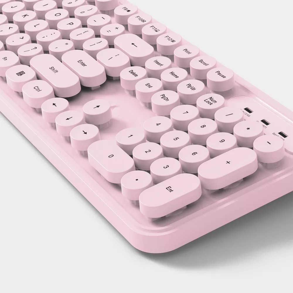 Full Size Round Key Dual Wireless Membrane Keyboard