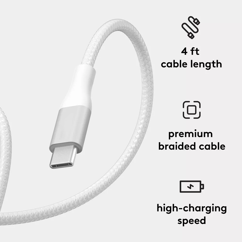4FT USB-C to USB-C Fast Charging Braided Cable
